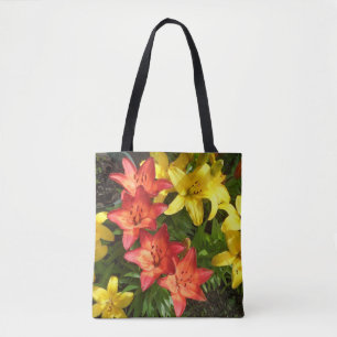 Tote Bag Fleur Lys jaune rouge vert conçu