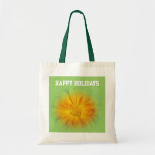 Tote Bag fleur marguerite jaune joyeuses fêtes
