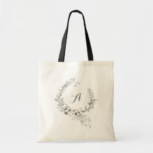 Tote Bag Fleur noire et blanche