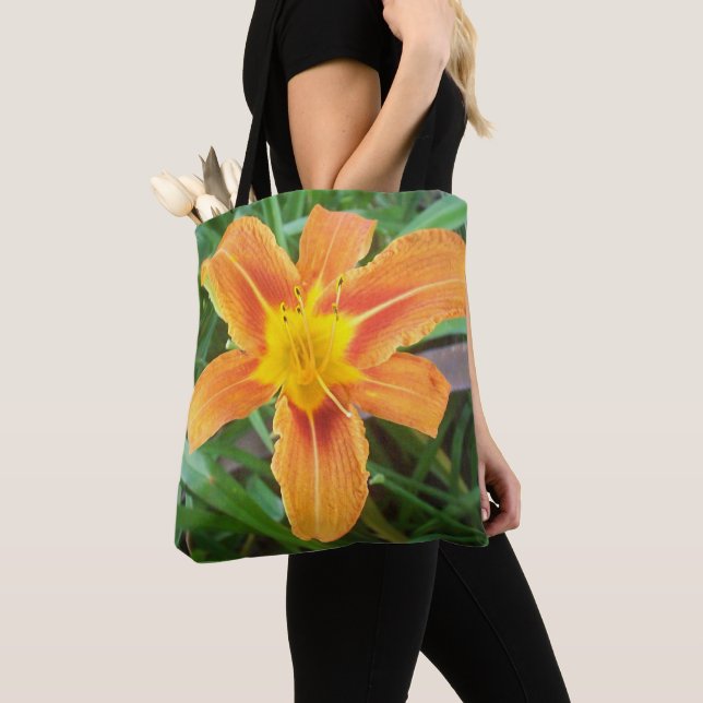 Tote Bag Fleur orange (De près)
