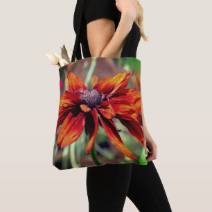 Tote Bag Fleur Orange Black Eyed Susan en Gros Plan  
