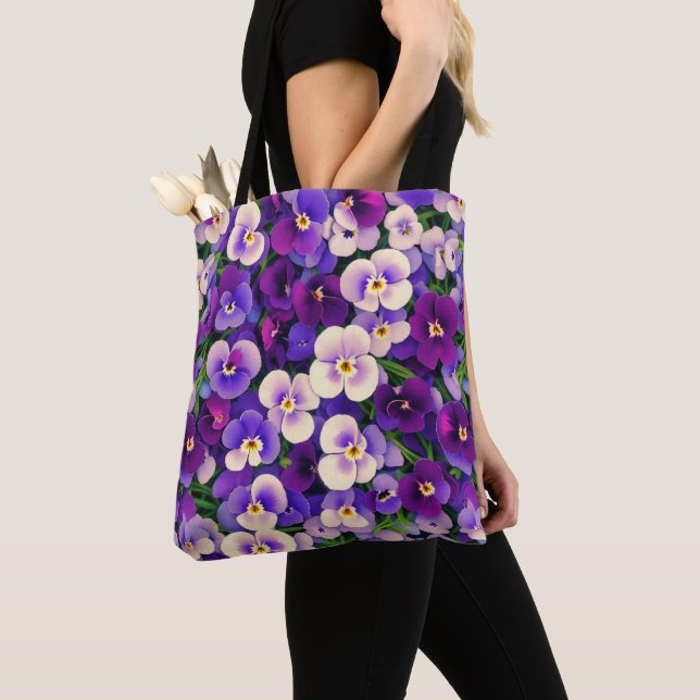 Tote Bag Fleur Pansy Violet (De près)