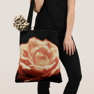 Tote Bag Fleur rose orange vintage