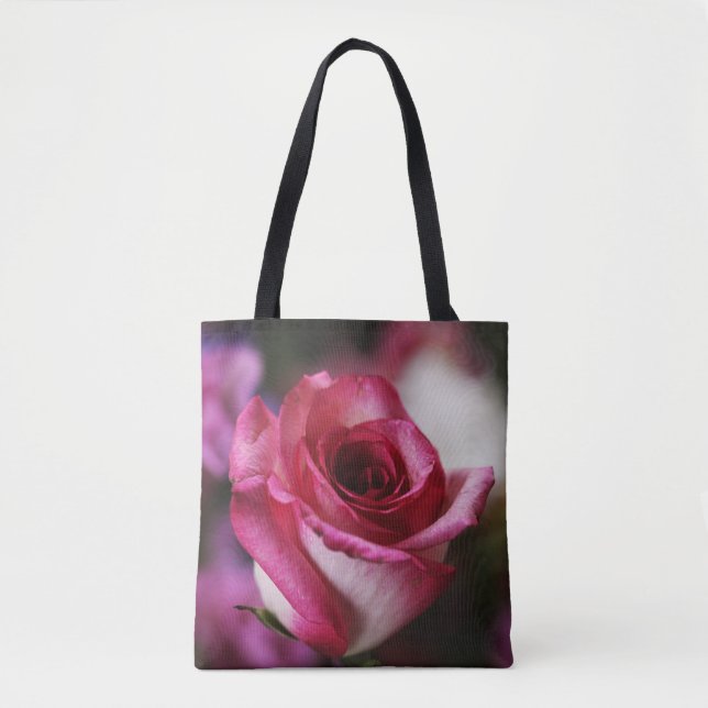 Tote Bag Fleur rose rose (Devant)