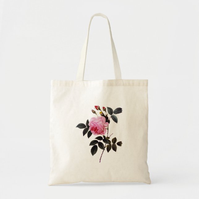 Tote Bag Fleur rose rose, Pierre Joseph Redouté (Devant)