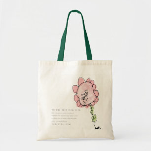 Tote Bag Fleur rose très jolie pour enfant Meilleure fête d