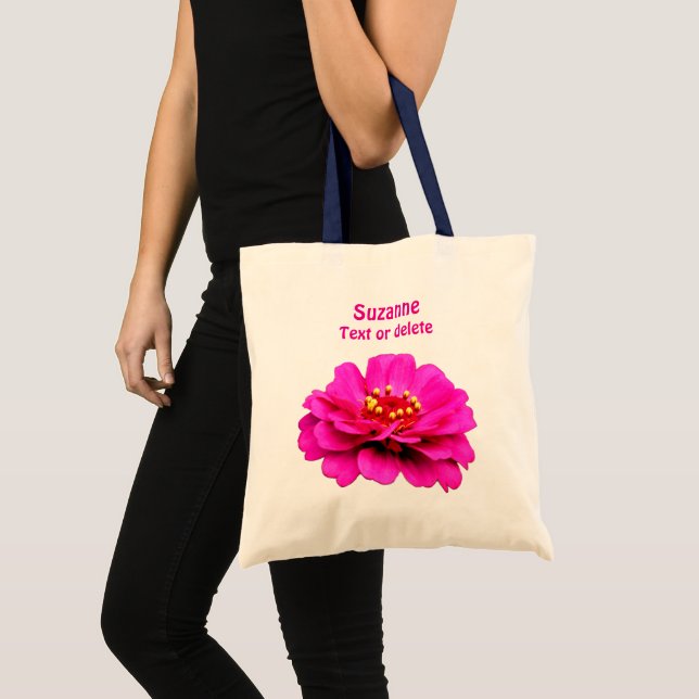 Tote Bag Fleur rose Zinnia personnalisée (Devant (produit))