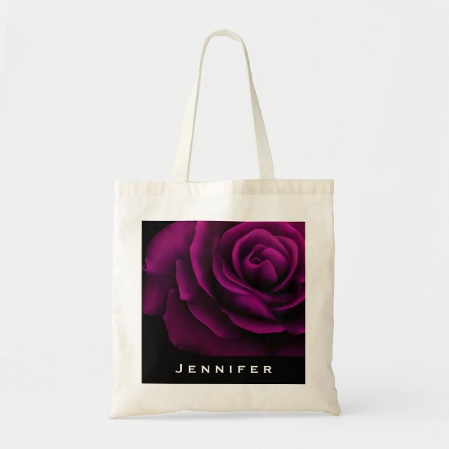 Tote Bag Fleur rouge violet gothique (Devant)