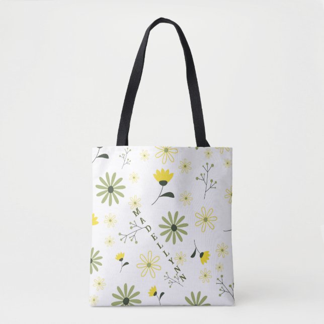 Tote Bag Fleur sauvage floral moderne personnalisé (Devant)