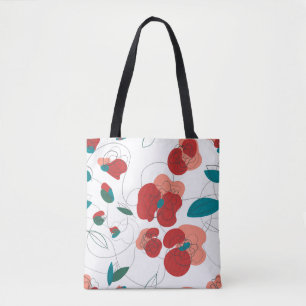 Tote Bag Fleur sauvage Wonderland motif de fleurs stylisé