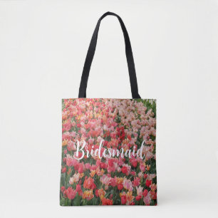 Tote Bag Fleur Tulipe rose personnalisée Fourre-tout