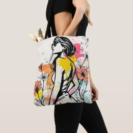 Tote Bag Fleur Urbaine : Graffiti Double Face et Art Botani