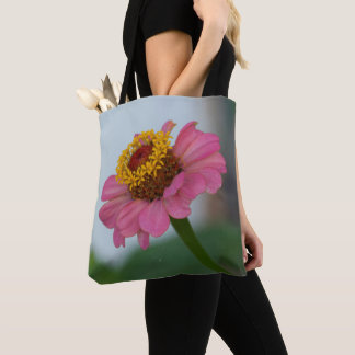 Tote Bag Fleur Zinnia rose