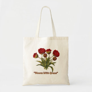 Tote Bag Fleurir avec grâce Floral | Citation botanique élé