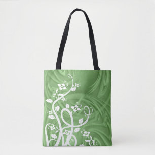 Tote Bag Fleuris réutilisables écologiques enroulés sur du 