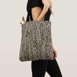 Tote Bag Fleurs à motifs gris et noirs