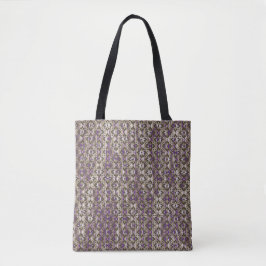 Tote Bag Fleurs à motifs violets, gris et noirs