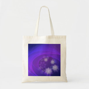 Tote Bag Fleurs Abstraites sur Arrière - plan Indigo plié