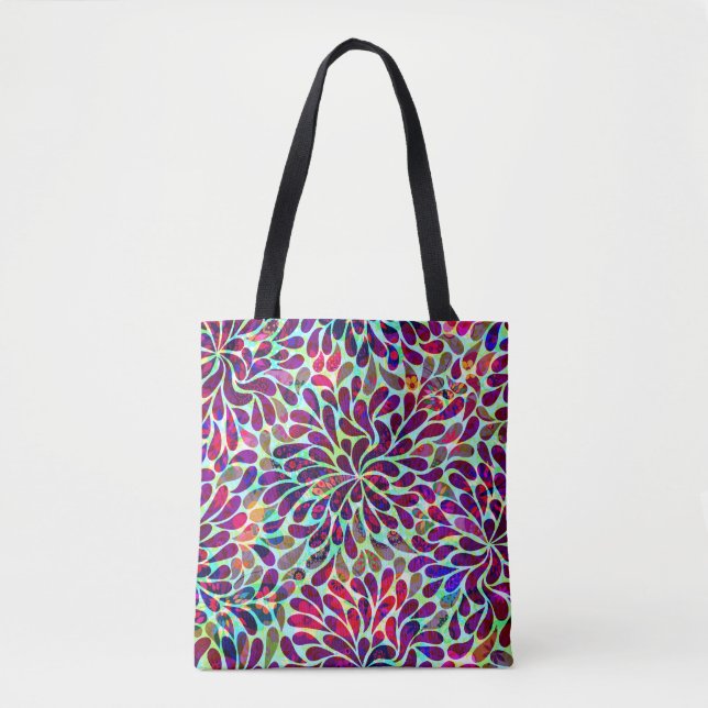 Tote Bag Fleurs Abstraites violettes (Devant)