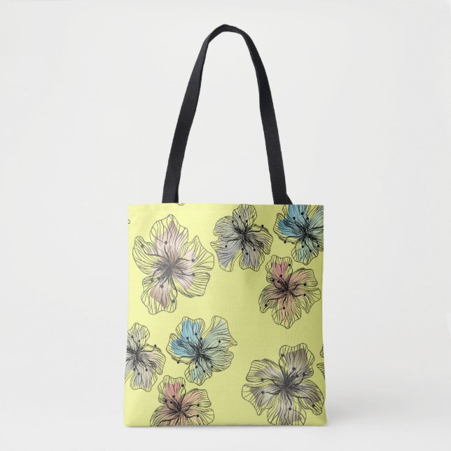 Tote Bag Fleurs alignées sans couture abstrait PA moderne (Devant)
