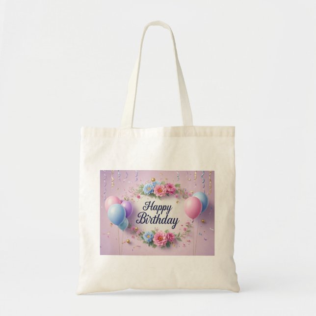 Tote Bag Fleurs anniversaire luxueux élégant extravagant (Devant)