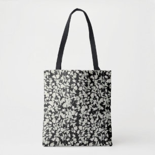 Tote Bag Fleurs blanches arrière - plan noir