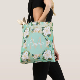 Tote Bag Fleurs blanches romantiques Conception de l'aquare