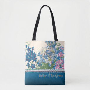 Tote Bag Fleurs Bleues Cadeau Favori Bridesmaid