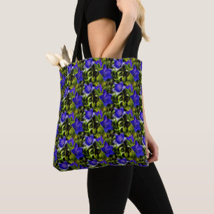 Tote Bag Fleurs Bleues Motif d'art nature