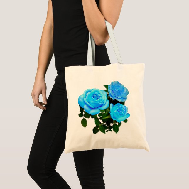 Tote Bag Fleurs bleues roses bleues (Devant (produit))