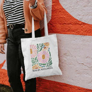 Tote Bag Fleurs Boho et citation Pas de pluie Pas de fleurs