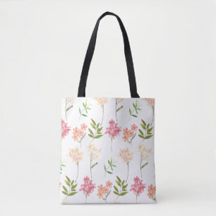 Tote Bag Fleurs botaniques imprimés style cottage tradition