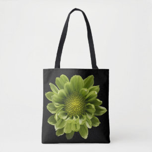 Tote Bag Fleurs Chrysanthème vert