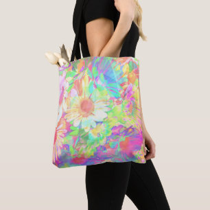 Tote Bag Fleurs colorées gaies Abstraites florales