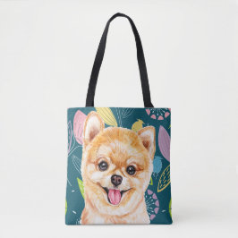 Tote Bag Fleurs colorées mignonnes de Poméranie