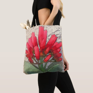 Tote Bag Fleurs d'Agave Rouges
