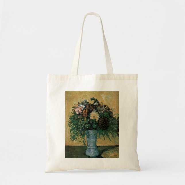 Tote Bag Fleurs dans un Vase Bleu par Paul Cezanne Art Vint (Devant)