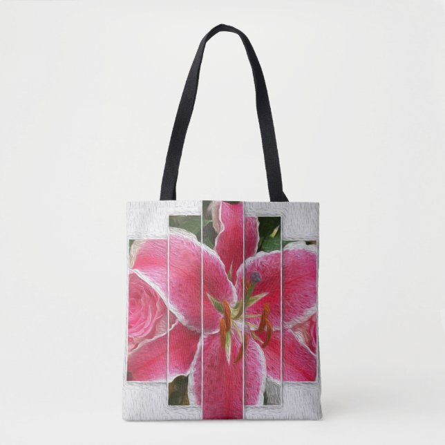 Tote Bag Fleurs d'aquarelle rose (Devant)