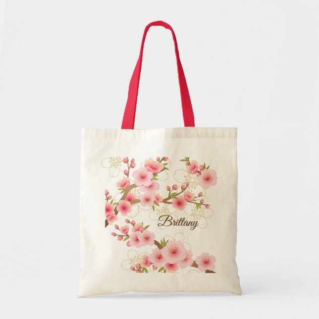 Tote Bag Fleurs de cerisier élégantes (Devant)