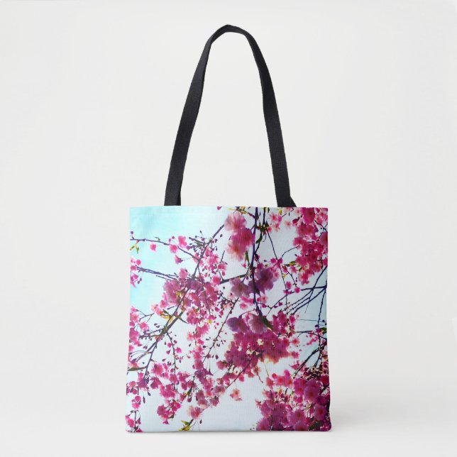 Tote Bag Fleurs de cerisiers roses (Devant)