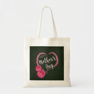 Tote Bag Fleurs de Coeur Rose Fête des Mères - Budget Fourr