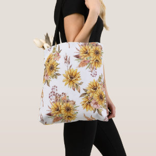 Tote Bag Fleurs de couleur aquarelle