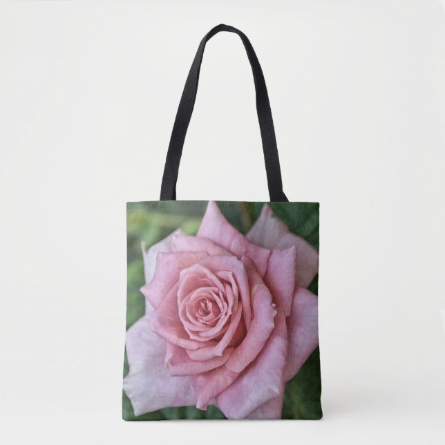 Tote Bag Fleurs de foi Rose rose Fourre-tout Matthieu 6:21 (Devant)