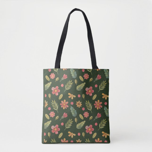 Tote Bag Fleurs de Forêt Whimsical (Devant)
