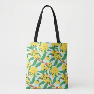 Tote Bag Fleurs de gomme jaune