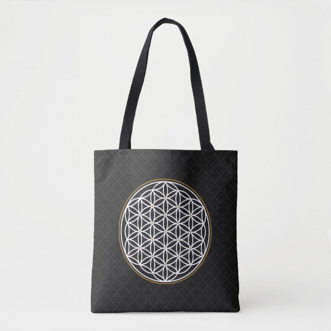 TOTE BAG FLEURS DE LA VIE SYMBOLE MYSTIQUE (Devant)