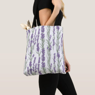 Tote Bag Fleurs de lavande à l'aquarelle