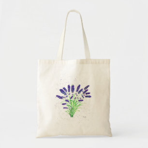 Tote Bag Fleurs de lavande violet fleurie aquarelle rustiqu