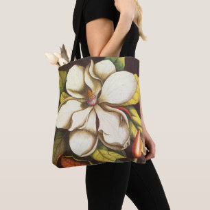 Tote Bag Fleurs de magnolia vintage avec graines