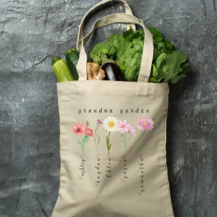 Tote Bag Fleurs de naissance de jardin de grand-mère person